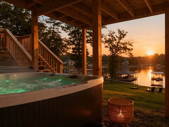 Lakefront, Indoor Slide, Hot Tub, Game Room, Dock
