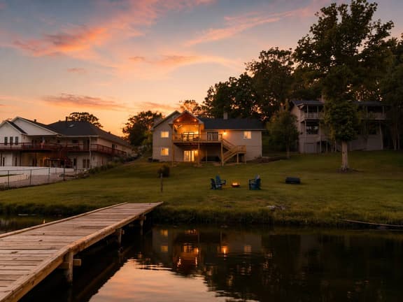 Lakefront, Indoor Slide, Hot Tub, Game Room, Dock
