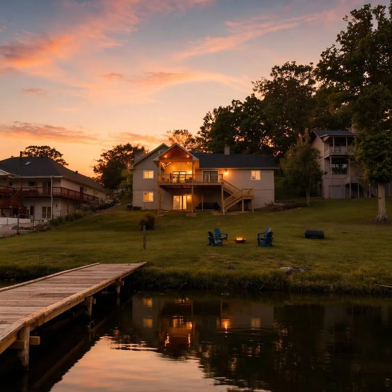 Lakefront, Indoor Slide, Hot Tub, Game Room, Dock